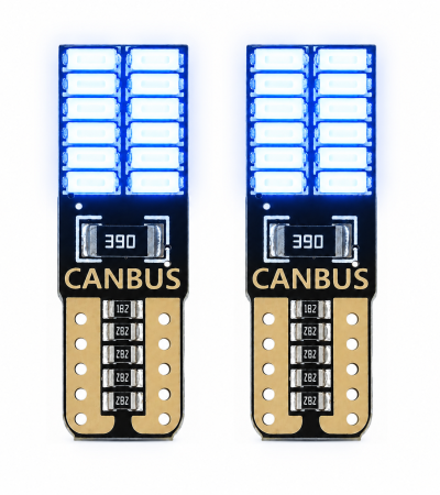 Par de Focos Mini Pellizco T10 Con Canbus Color Azul