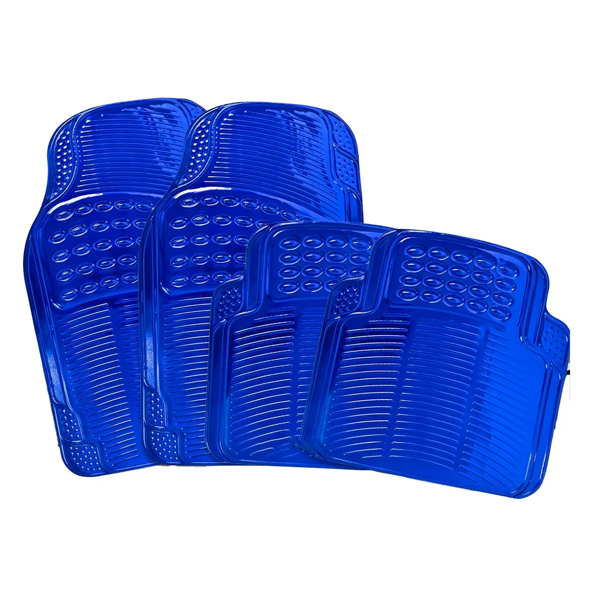 Tapete Automotriz Universales Metalizados Color Azul Kit de 4 45x42cm