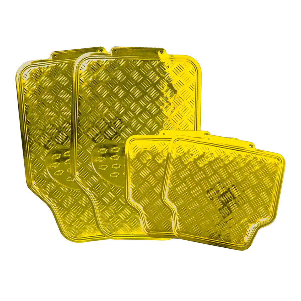 Tapete Automotriz Universales Metalizados Color Amarillo Metálico Kit de 4 45x42cm
