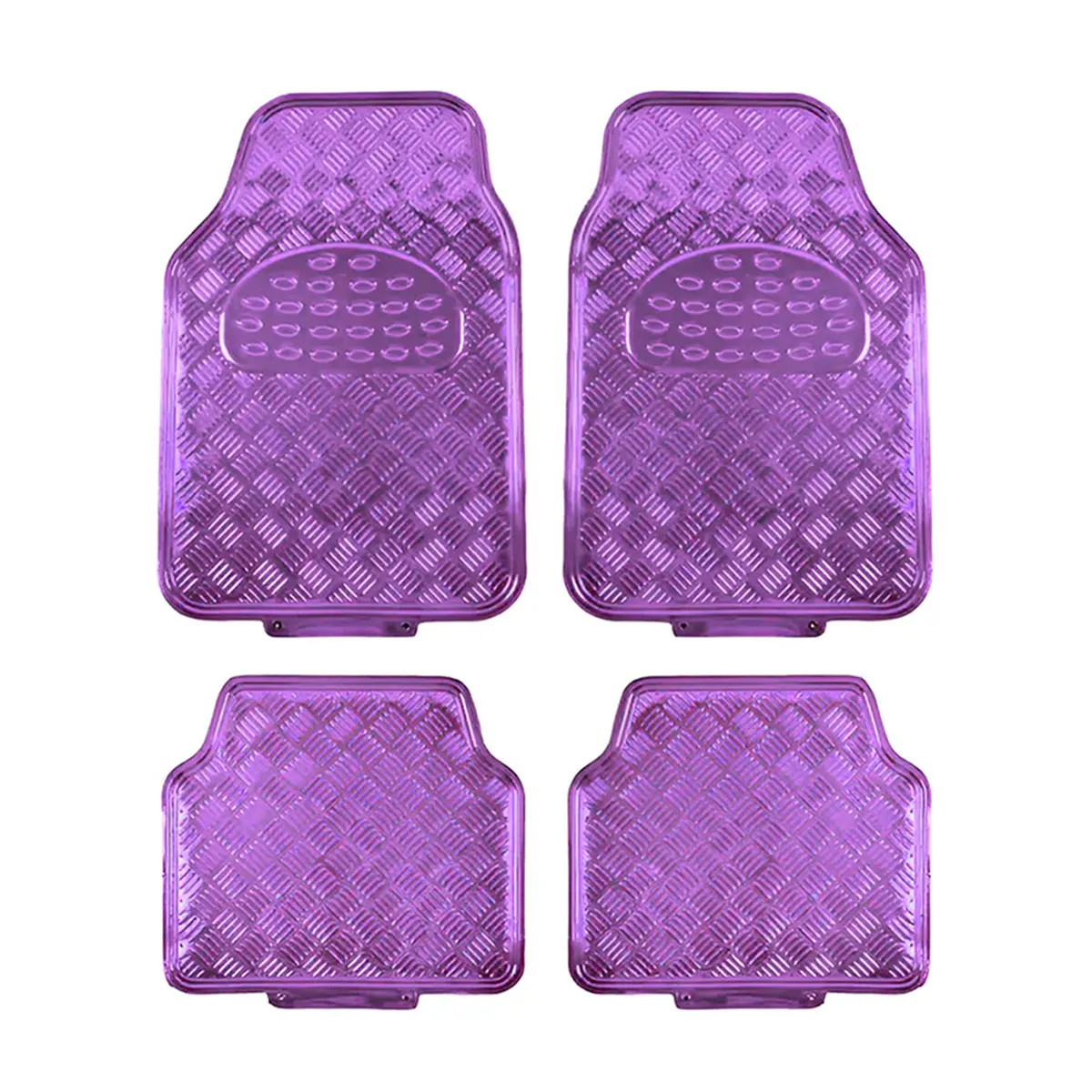 Tapete Automotriz Universales Metalizados Color Lila Metálico Kit de 4 45x42cm