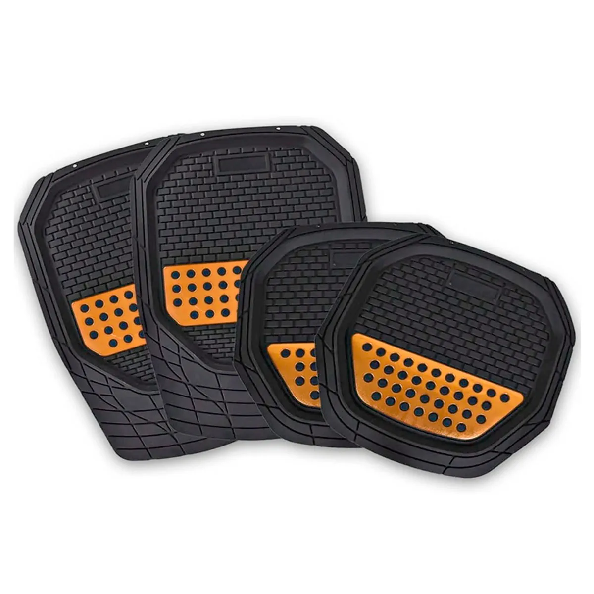Tapete Automotriz Universal de Charola color Naranja 50.5cmx50cm