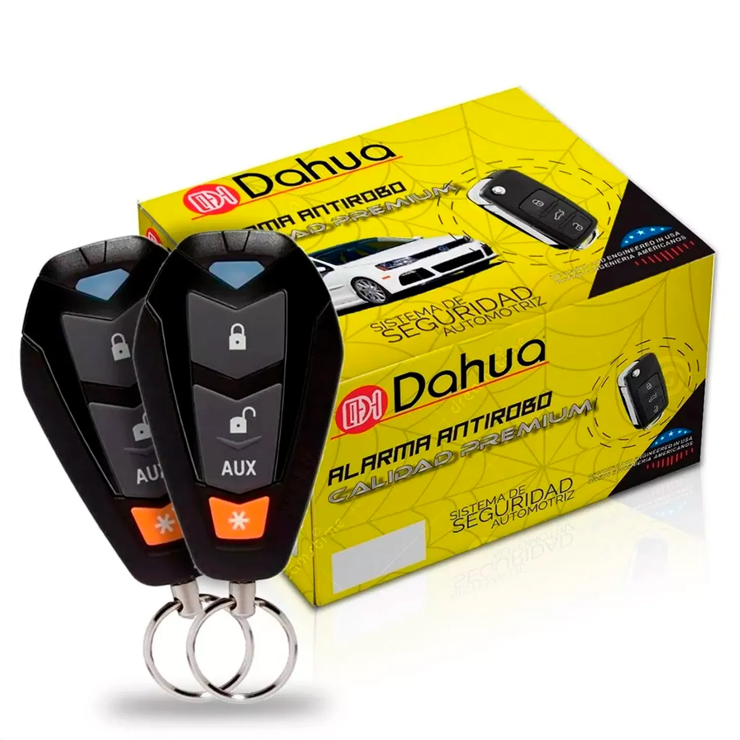Alarma De Seguridad Automotriz Universal Con 2 Controles A Distancia Para Auto DAL016