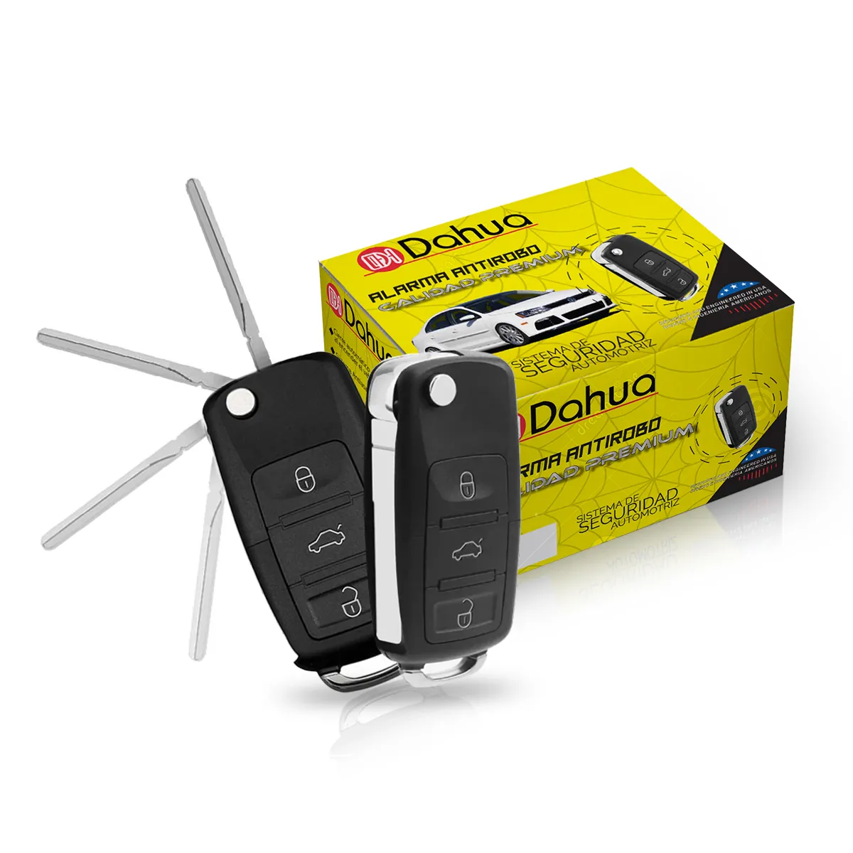 Alarma De Seguridad Automotriz Universal Con 2 Controles A Distancia Para Auto DAL020