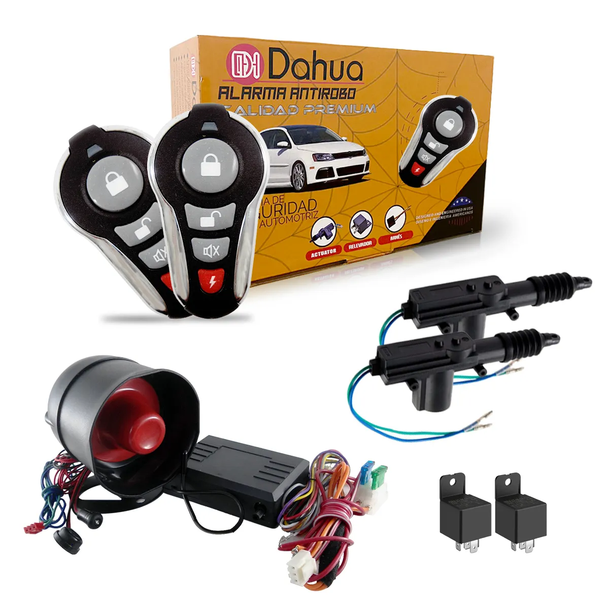 Alarma De Seguridad Automotriz Universal Con 2 Controles 2 Seguros Eléctricos A Distancia Para Auto DAL021B