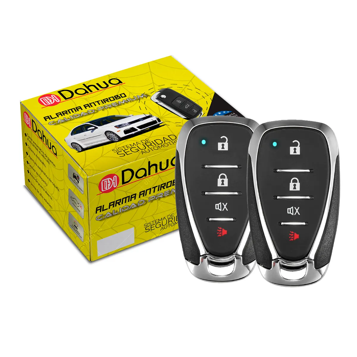 Alarma De Seguridad Automotriz Universal Con 2 Controles A Distancia Para Auto DAL026
