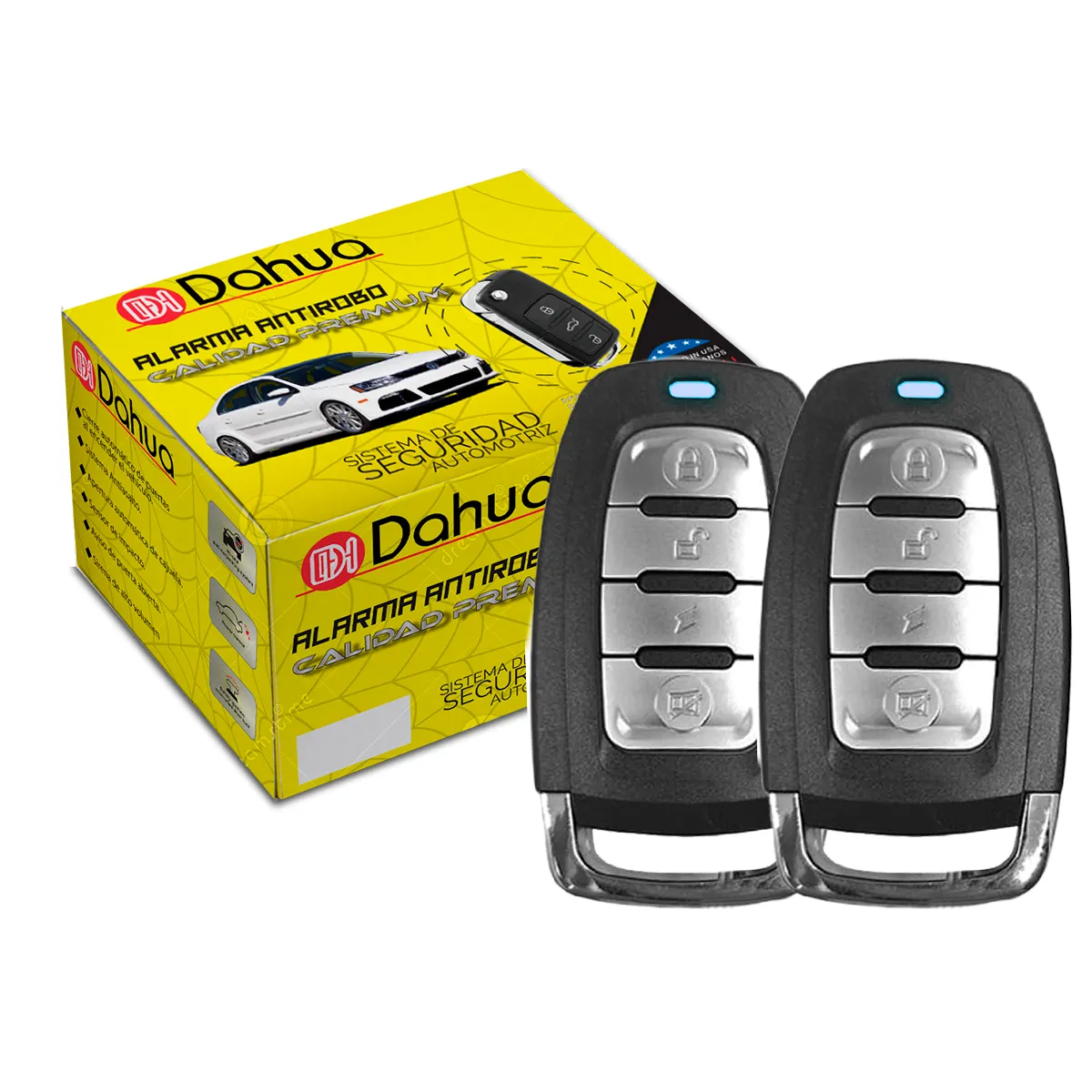 Alarma De Seguridad Automotriz Universal Con 2 Controles A Distancia Para Auto DAL028