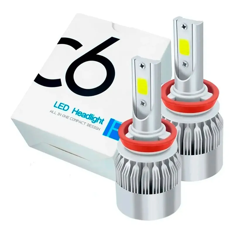 KIT DE LED C6; 9006 9-36V 36W 6000K 3800LM LEDs:2LED(COB),Without Fan 2sides; Hihg/Low;