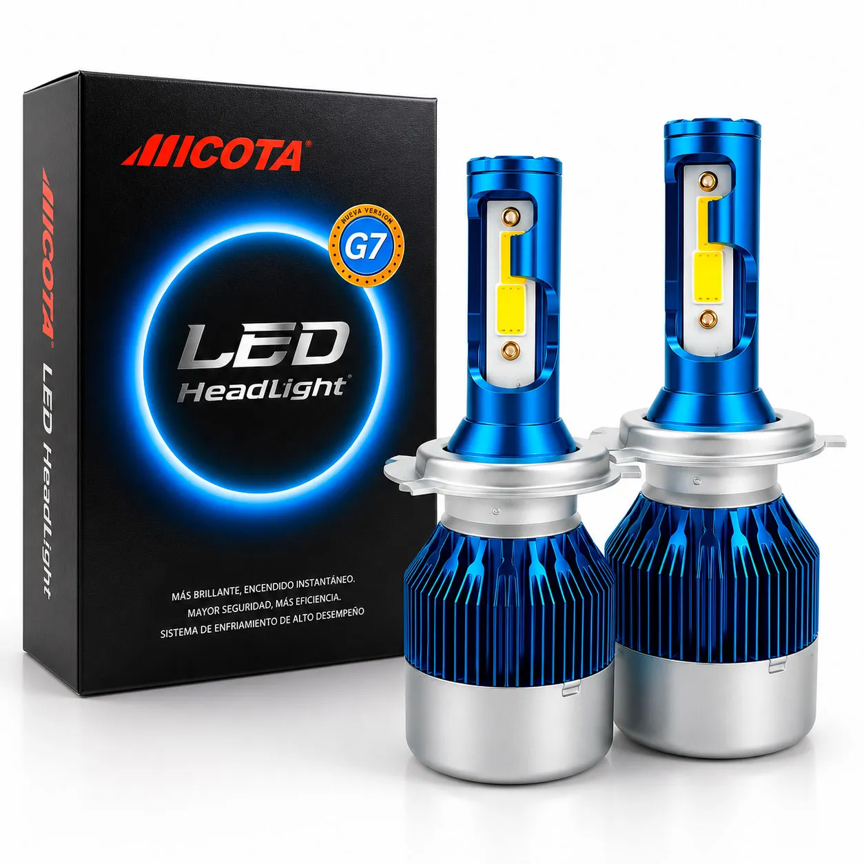 KIT DE LED G7:H1 8-48V 36W6000K 3800LMS,LEDs:2LED(COB),With Fan 2sides;