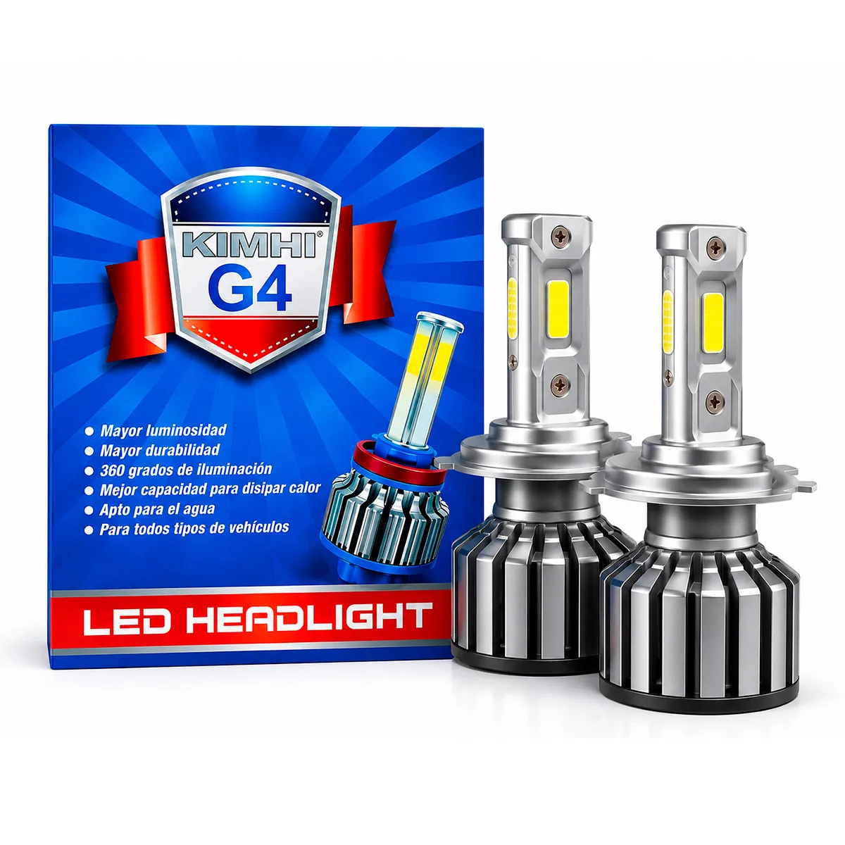 KIT DE LED G4;H3 12-24V 60W  6000K 6000lms , LEDs:4LED(COB),With Fan 4sides
