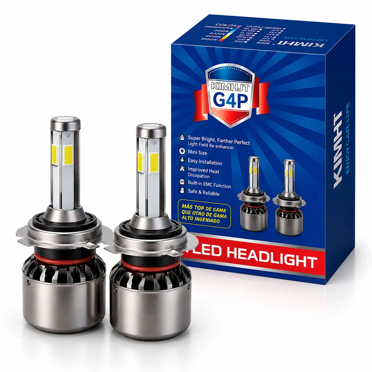 KIT DE LED G4P;H3 12-24V 60W  6000K 6000lms , LEDs:4LED(COB),With Fan 4sides