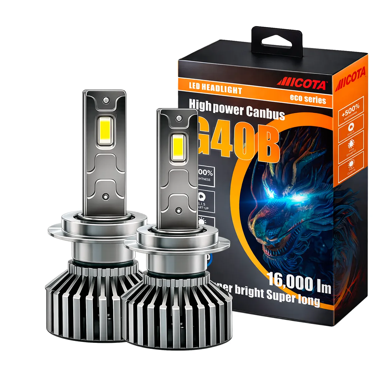 KIT DE LED G40B;H1   9-32V 120W 6500K 16000lms , 7035-68,With Fan 2sides;